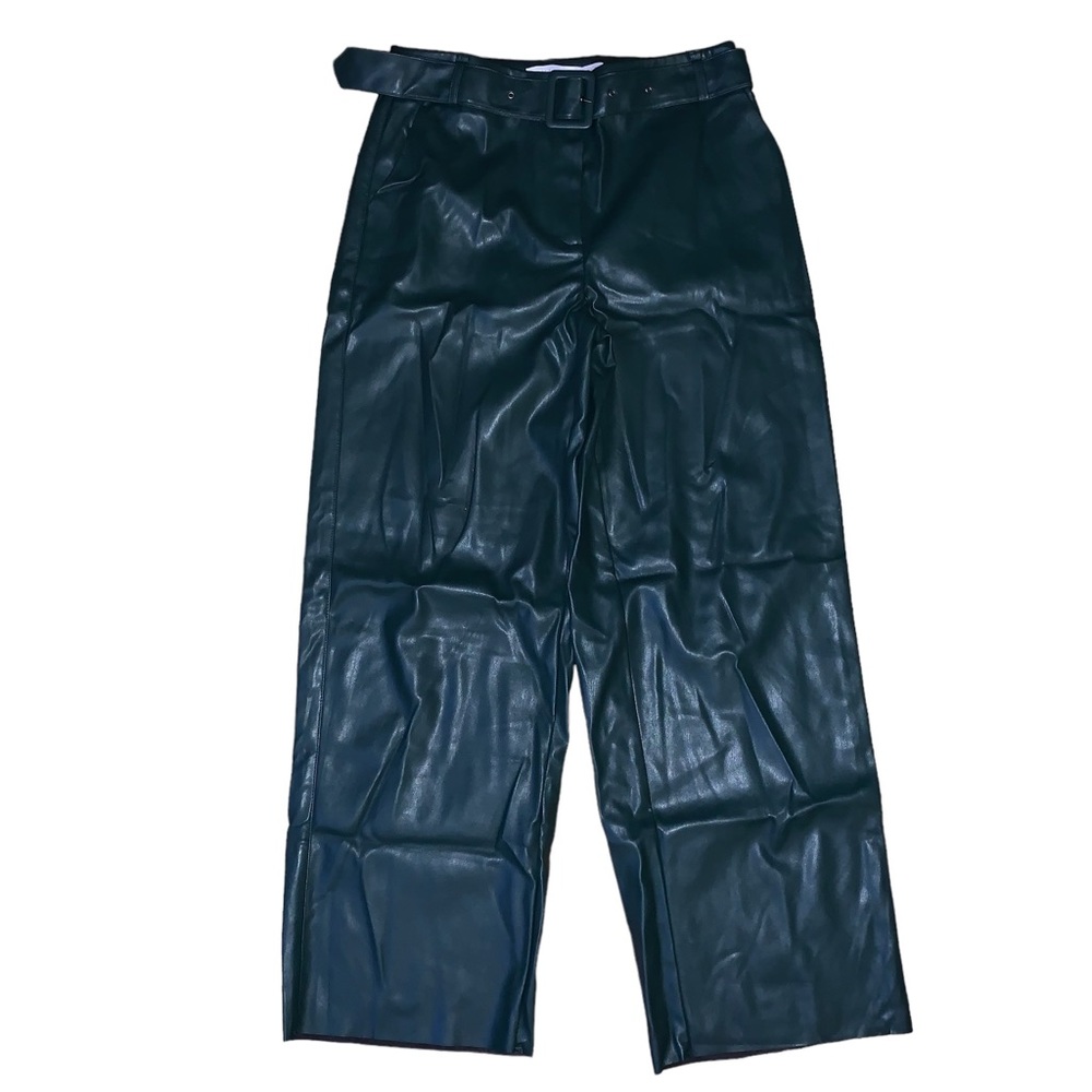 Vila High Waist Belted Coated Trousers